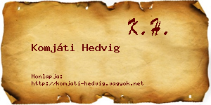 Komjáti Hedvig névjegykártya